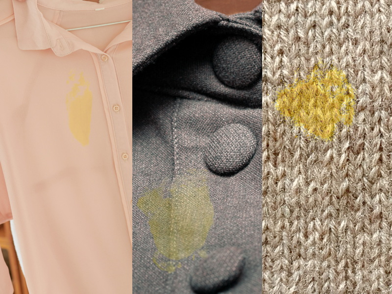 Silk-Rayon-Wool mustard stain